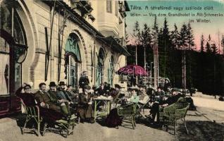 Tátrafüred, a nagy szálloda előtt télen; Feitzinger Ede 1014. / in front of the Grand Hotel, terrace