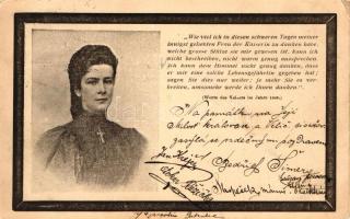 1898 Erzsébet királyné gyászlap / Queen Elisabeth, Sissi, obituary postcard (EK)