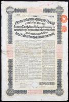 Budapest 1913. 400K "A Temes- és Somogy-vármegyei Egyesült Helyi Érdekű Vasutak Részvénytársasá...