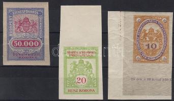 Budapest városi okménybélyegek 3 fogazatlan fázisnyomat