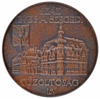 Lapis András (1942-) 1979. "Száz éves a Szegedi Tűzoltóság" Br plakett (78mm) T:2