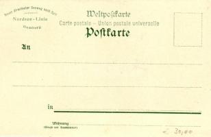 Salon-Schnelldampfer Silvana, Nordsee-Linie-Hamburg / German salon steamship, litho s: Wladimir Lind...