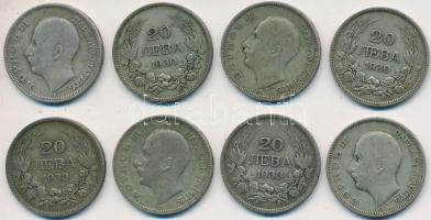 Bulgária 1930. 20L Ag (8x) T:2-,3 Bulgaria 1930. 20 Leva Ag (8x) C:VF,F