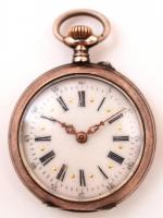 Ezüst (Ag.) fedeles Cylindre 6 Rubis kisméretű női zsebóra, jelzett, nem működik + Doxa férfi karóra...