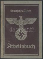 1939 Deutsches Reich Arbeitsbuch, kitöltött német birodalmi munkakönyv