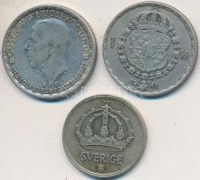 Svédország 1943-1947. 1Kr Ag "V. Gusztáv" + 1948. 50ö Ag T:2- Sweden 1943-1947. 1 Krona Ag "Gustaf V" + 1948. 50 Öre Ag C:VF