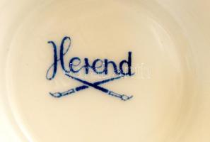 Herendi virág mintás váza, kézzel festett, jelzett, m:13 cm