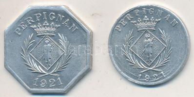 Franciaország 1921. 5c + 10c "Kereskedelmi Szövetség" Al zseton T:2-
France 1921. 5 Cents ...