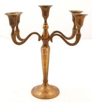 Réz ötágú gyertyatartó, állítható, m:25 cm