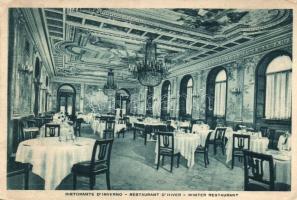 3 db RÉGI olasz városképes lap, étterem belsők; Roma, Siena / 3 old Italian town-view postcards, res...