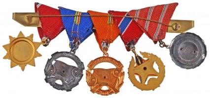 1957. "Szolgálati Érdemérem" zománcozott Br kitüntetés mellszalagon + 1951. "Közbizto...