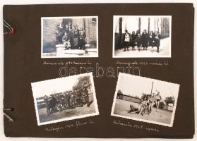 1928-1933 Régi fotóalbum, benne 53 db kisméretű csoportképpel Bécsből, Esztergomból, Máriaremetéről, Assendelftből, Beverwijkből