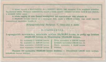 1925. "A Magyar Nemzeti Szövetség Sorsjegye" 5000K értékben, III. sorozat T:II-