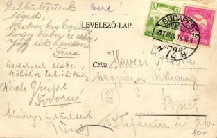 Budapest VII. Hotel Metropole szálloda, kávéház, belső, Rákóczi út 58.; litho