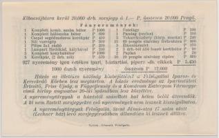 1939. "Ipartestületi Sorsjegy - A Felsőgalla és Vidéke Ipartestület" sorjegye 1P értékben,...