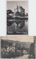 2 db RÉGI román városképes lap; Sinaia, Valcov / 2 old Romanian town-view postcards; Sinaia, Valcov