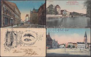 8 db RÉGI cseh városképes lap / 8 old Czech town-view postcards