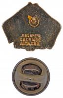 Kanda DN "Alberta" zászlós tartományi aranyozott, zománcozott fém kitűző hátoldalon "...