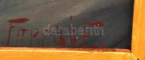 Faragó jelzéssel: Virágcsendélet. Olaj, karton, antik keretben, 73×54 cm