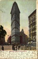 New York, Flatiron Building, decorated postcard (small tear)