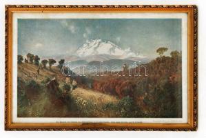 4 db nyomat J. J. Weber lipcsei műhelyéből: Kühe am Wasser; Vorfrühling; Der Mavensi, der Ostgipfel ...