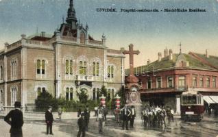 Újvidék, Novi Sad; Püspöki rezidencia, villamos / Bishop's residence, tram