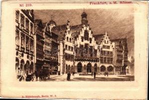 Frankfurt am Main, Römer, etching style s: A. Bruck