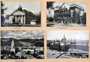 Kb. 195 db MODERN városképes lap albumban: Szeged, Budapest, Csóka, Bánát, Bácska, Felvidék, Erdély,...