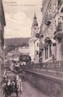 Karlovy Vary, Karlsbad; Kirchenstrasse, St. Magdalenenkirche / church, street (EK)