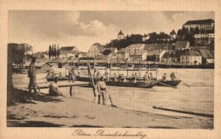 Ptuj, Pettau; Pionierbrückenschlag / military bridge building, soldiers (fa)