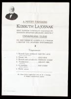 1902 Bp., A Petőfi Társaság Kossuth Lajos születésének alkalmából rendezett ünnepélyes ülésének napirendje