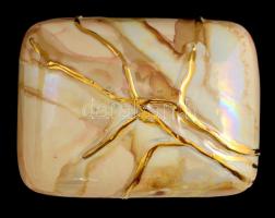 Segesdi Bori (keramikus): Ékszertartó. Mázas festett kerámia, hibátlan, jelzett, 9×6 cm