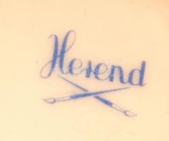 Herendi csipkebogyómintás hiányos teás készlet, kézzel festett, jelzett, rózsán apró lepattanás