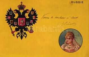 Russie / Russia, coat of arms, litho