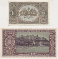 1920. 10K+ 1945. 100P "BÜNTETÉS" szóban "N" felett lemezhiba T:II- szép papír, n...