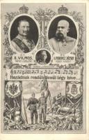 "Hazádnak rendületlenül Légy híve..." / Wilhelm II, Franz Joseph, Conrad v. Hötzendorf, Viribus Unitus propaganda (Rb)