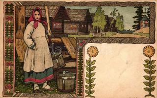 Russian folklore, art postcard s: Bilibin