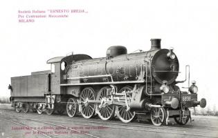 Locomotiva a 4 cilindri eguali a vapore surriscaldato per le Ferrovie Italiane dello Stato / 4-cylinder locomotive of the Italian State Railways