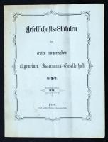 1858 Gesellschafts-Statuten des ersten ungarischen allgemeinen Assecuranz-Gesellschaft in Pest, 18p / 1858 Az Általános Biztosítótársaság alapszabályai, 18p