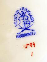 Viktória mintás Herendi porcelán csésze + alj, kézzel festett, jelzett, hibátlan, d: 11 ill. 17 cm