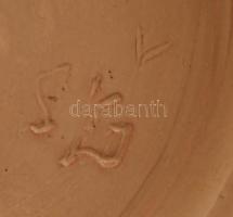 Iparművészeti Vállalatos mázas kerámia lámpa, KV jelzéssel, m: 35 cm