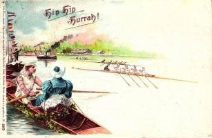 Hip Hip Hurrah! / rowing boats, litho