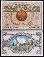 Sopron 1918. május 1. 10f + 50f utalvány T:III,III-