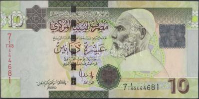 Líbia 2009. 10D T:I- hajtatlan Libya 2009. 10 Dinars C:AU unfolded