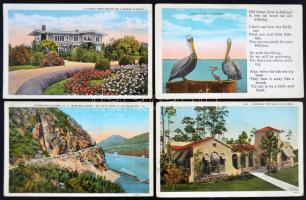 158 db régi USA képeslap, csaknem mind színes