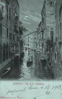 Venice, Venezia; Rio di S. Canciano / river at night