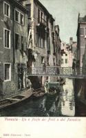 Venice, Venezia; Rio e Ponte dei Preti o del Paradiso / river, bridge, gondolas