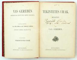 Vas Gereben: Tekintetes urak. Regény. Budapest, 1894, Méhner Vilmos Kiadása. Illusztrált kiadói egés...