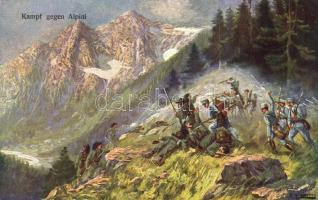 WWI Austro-Hungarian army attacks the Italians at the Alps s: F. Höllerer