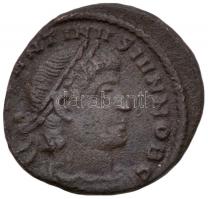 Római Birodalom / Arelatum /Constantia / II. Constantinus 337. AE4 Cu (1,64g) T:2- Roman Empire /Arles / Constantine II 337. AE4 Cu "[CONST]ANTINVS IVN NOB C / GLOR-IA EXERC-ITVS - [P]CONST" (1,64g) C:VF RIC VII 412 var.